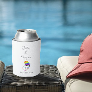 Rafraîchisseur Pour Canette Arc-en-ciel vibrant minimaliste Tulipe LGBTQ+