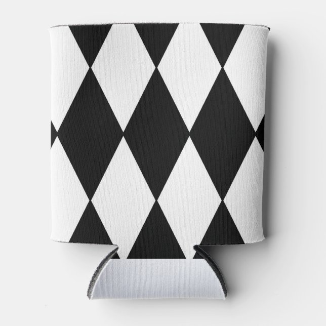 Rafraîchisseur Pour Canette arlequin noir et blanc (Devant)