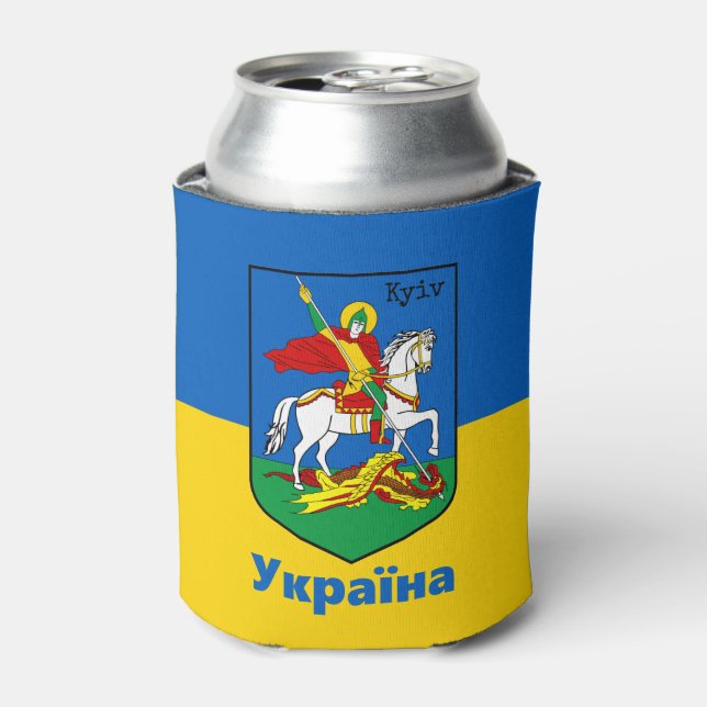 Rafraîchisseur Pour Canette Armoiries de l'Ukraine et de Kiev, Herbe de Cheval (Can devant)