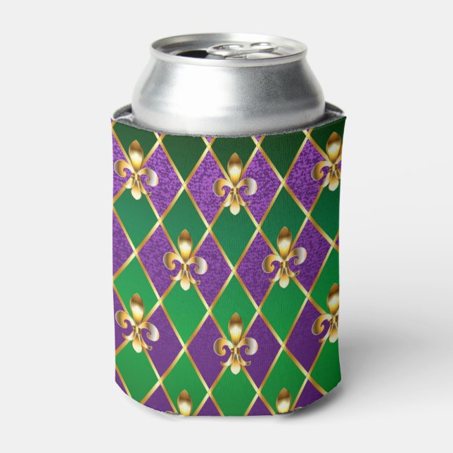 Rafraîchisseur Pour Canette Arrière - plan de bijoux Mardi Gras (Can devant)