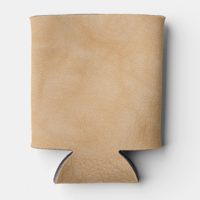 Rafraîchisseur Pour Canette Arrière - plan marron clair, texture cuir. (Devant)