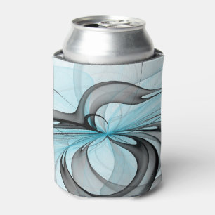 Rafraîchisseur Pour Canette Art fractal moderne gris anthracite abstrait bleu