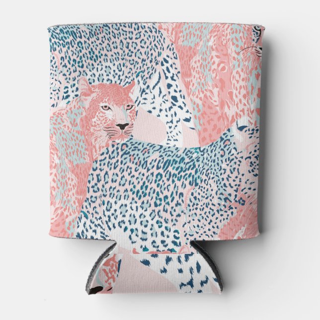 Rafraîchisseur Pour Canette Art Leopard Motif animal Abstrait (Devant)
