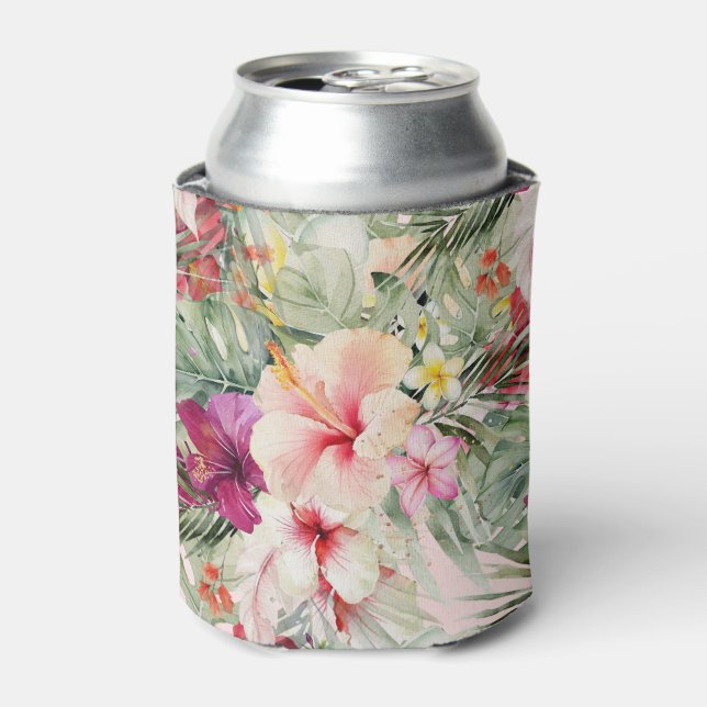 Rafraîchisseur Pour Canette ArtsApp paradis tropical Hibiscus Monstera (Can devant)