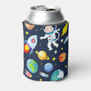 Rafraîchisseur Pour Canette Astronaute dans l'espace Planètes et fusées Motif
