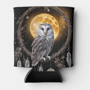 Rafraîchisseur Pour Canette Attrape-rêves de hibou Bohème avec Koozie Lune