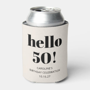 Rafraîchisseur Pour Canette Audacieuse Typographie ivoire Moderne 50ème annive