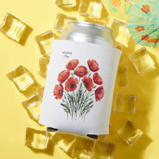 Rafraîchisseur Pour Canette August Poppy Bloom - Cadeau d'anniversaire personn