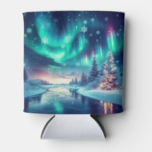 Rafraîchisseur Pour Canette aurora borealis/Noël/hiver (Devant)