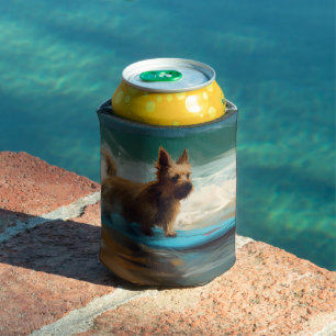 Rafraîchisseur Pour Canette Australian Terrier Beach Surfing Paining