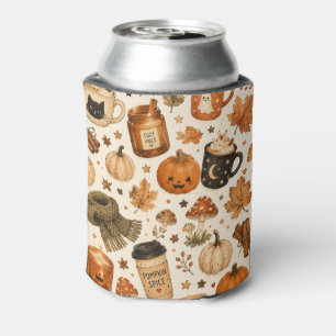 Rafraîchisseur Pour Canette Automne Halloween Citrouille Épices Champignons Co