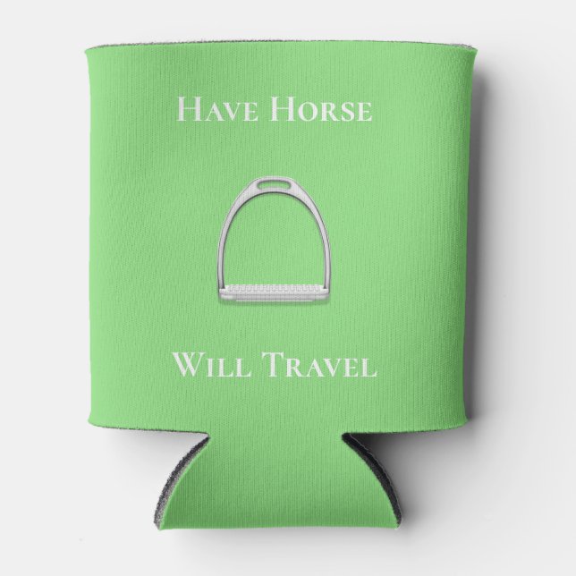 Rafraîchisseur Pour Canette "Avoir Cheval Volera" Équestre Lime Vert (Devant)