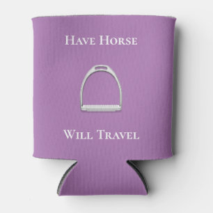 Rafraîchisseur Pour Canette "Avoir le cheval va voyager" Equestre violet