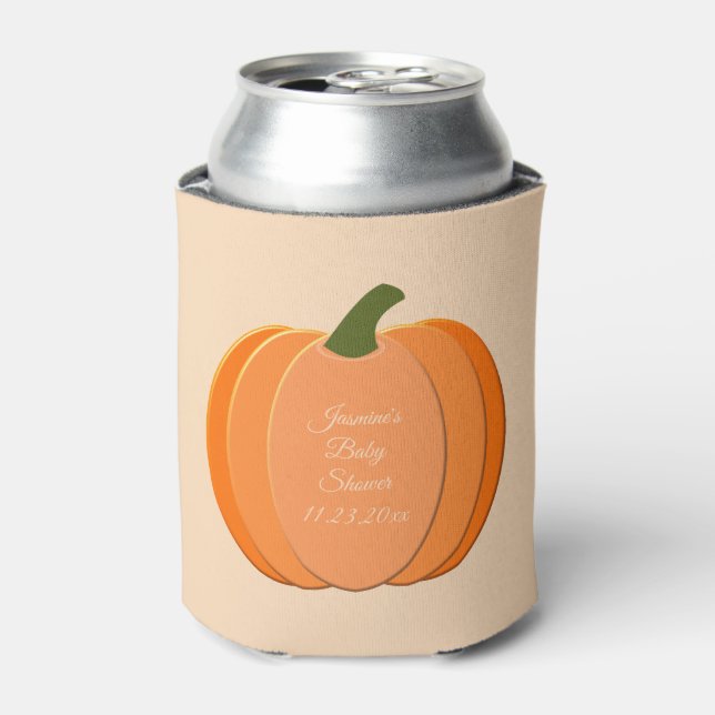 Rafraîchisseur Pour Canette Baby shower Citrouille neutre genre mignon Orange (Can devant)