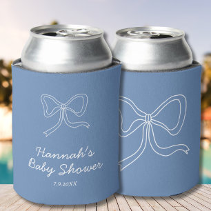 Rafraîchisseur Pour Canette Baby shower en ruban bleu personnalisé Favoriser