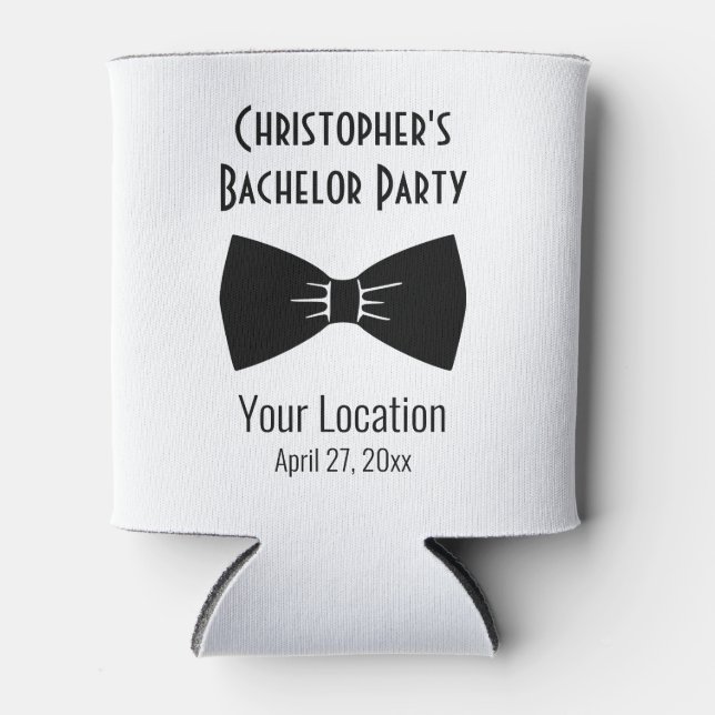Rafraîchisseur Pour Canette Bachelor Party Tuxedo Bow Cravate Mariage Faveur (Devant)