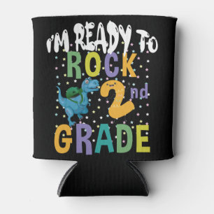 Rafraîchisseur Pour Canette Back to School I'm Ready To Rock 2nd Grade Dino