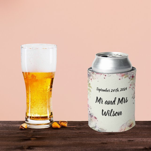 Rafraîchisseur Pour Canette Bague élégante de fleurs Couleur de l'eau (Créateur téléchargé)