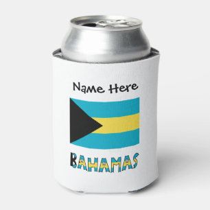 Rafraîchisseur Pour Canette Bahamas et drapeau bahamien avec votre nom