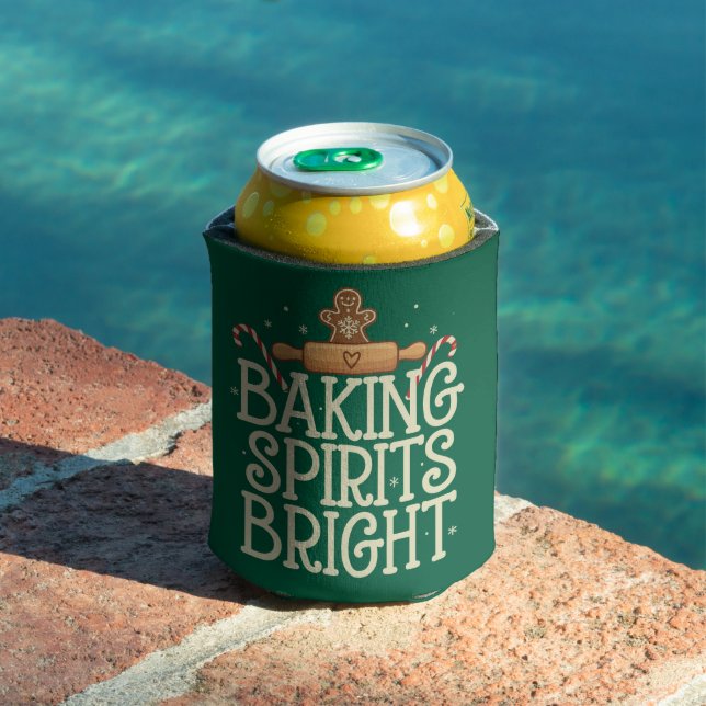 Rafraîchisseur Pour Canette Baking Spirits brillant Noël Drôle Noël Baker (Piscine in situ)