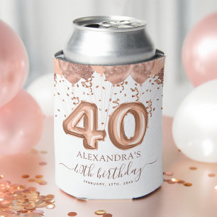 Rafraîchisseur Pour Canette Ballons d'or rose fête du 40e anniversaire