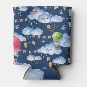 Rafraîchisseur Pour Canette Ballons Whimsical : Motif de nuage d'aquarelle