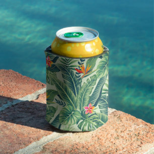 Rafraîchisseur Pour Canette Banane tropicale Monstera Palm Feuilles & Fleurs