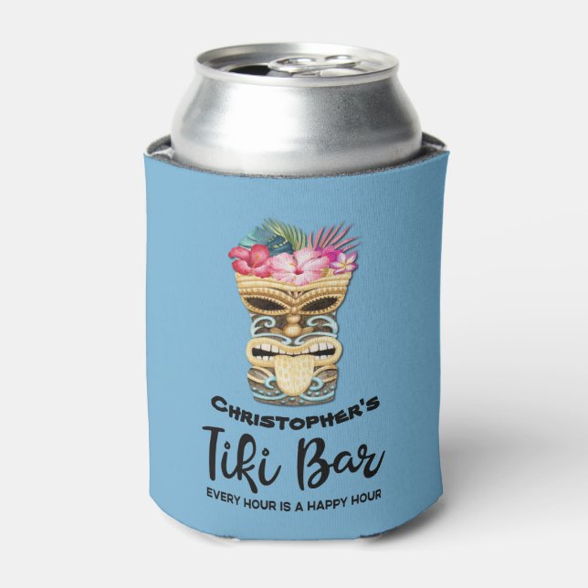 Rafraîchisseur Pour Canette Bar Tiki des garçons d'honneur avec monogramme pou (Can devant)