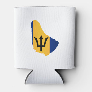 Rafraîchisseur Pour Canette Barbados Islands In Silhouette With Flag