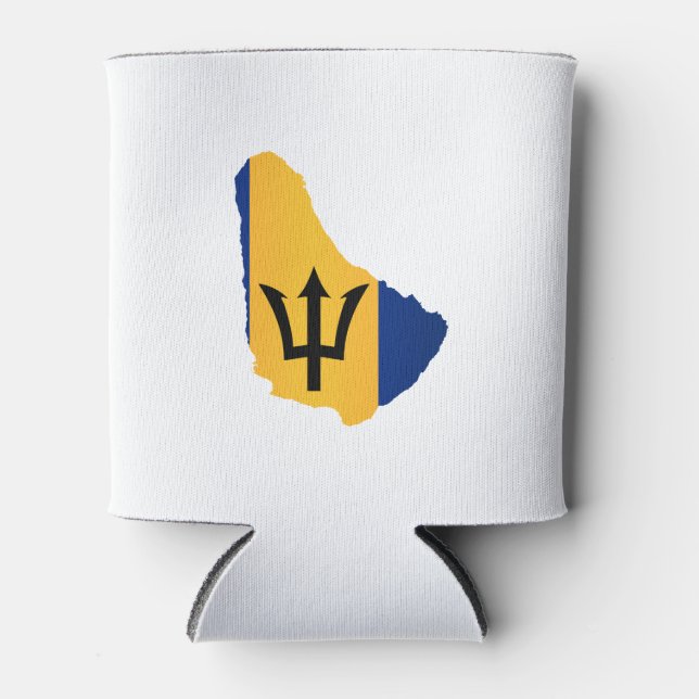 Rafraîchisseur Pour Canette Barbados Islands In Silhouette With Flag (Devant)