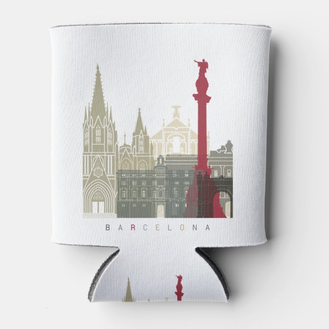 Rafraîchisseur Pour Canette Barcelona skyline poster (Devant)