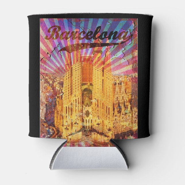Rafraîchisseur Pour Canette Barcelone vintage (Devant)
