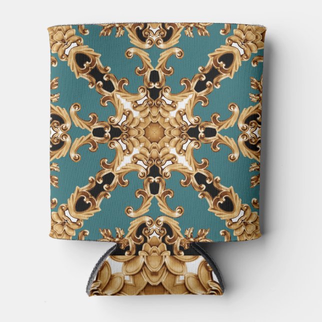 Rafraîchisseur Pour Canette Baroque d'or, décoration luxueuse. (Devant)