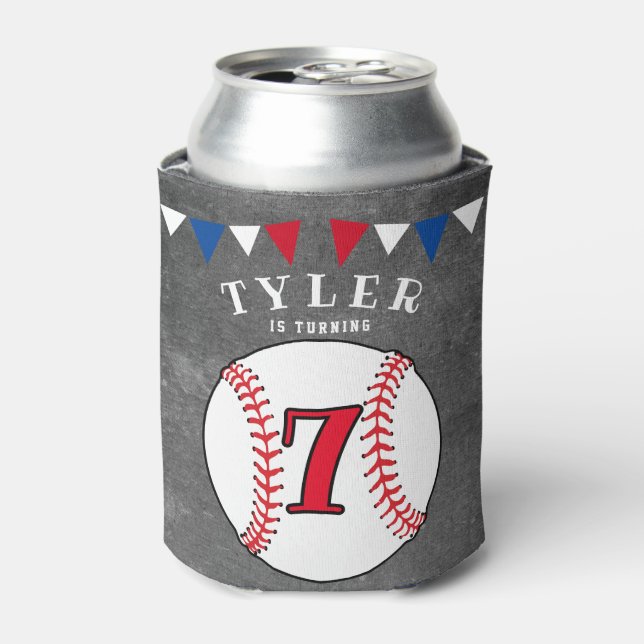 Rafraîchisseur Pour Canette Baseball Sports Chalkboard fête d'anniversaire (Can devant)