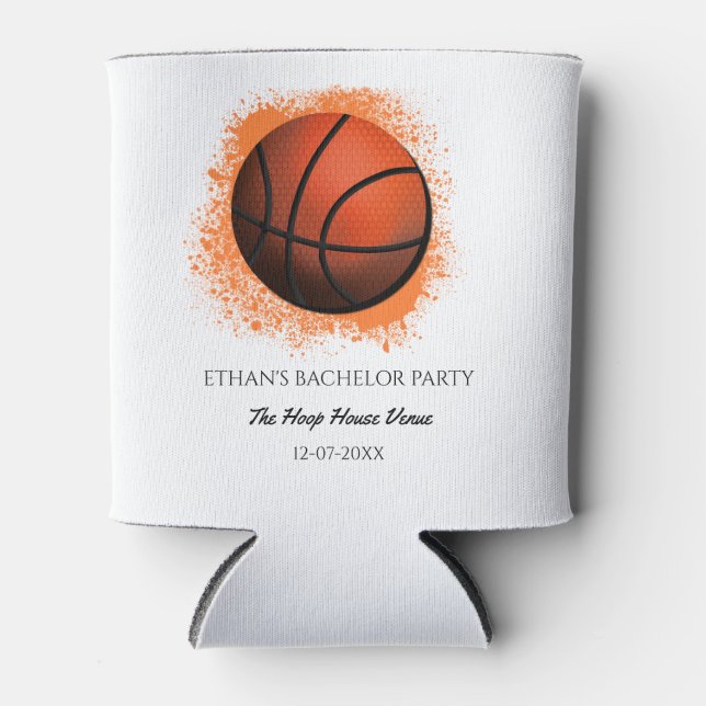 Rafraîchisseur Pour Canette Basketball anniversaire / soirée célibataire Blanc (Devant)