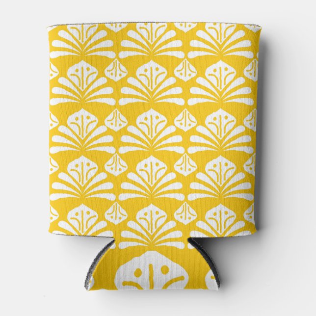 Rafraîchisseur Pour Canette batik indonésien : kawung, motifs de gurda. (Devant)