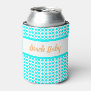 Rafraîchisseur Pour Canette Bébé de plage Collection Été Aquatique Blanche