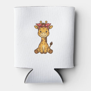 Rafraîchisseur Pour Canette Bébé girafe mignon avec nœud Design vectoriel vint