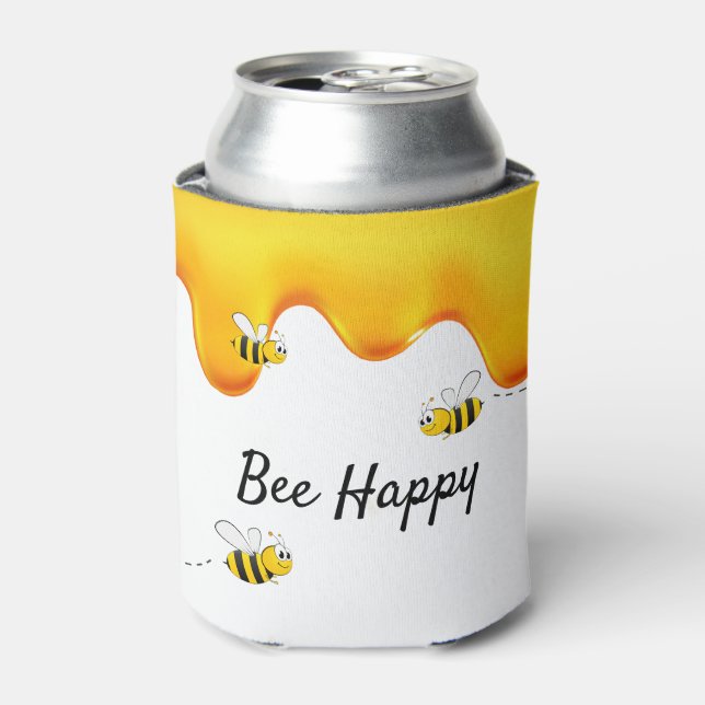 Rafraîchisseur Pour Canette Bee Happy bees miel gouttes (Can devant)