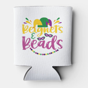 Rafraîchisseur Pour Canette Beignets & Perles Drôle Mardi Gras Carnival Cadeau