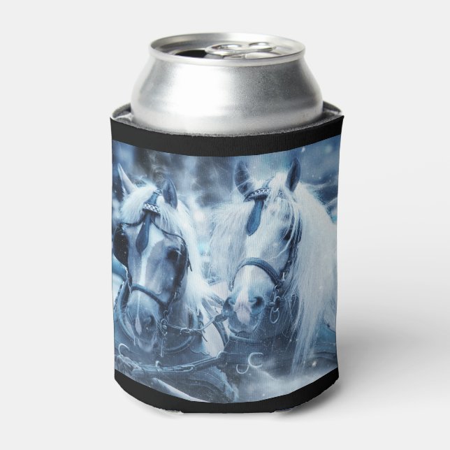 Rafraîchisseur Pour Canette Belle équipe Cheval Hiver Conduite photo (Can devant)
