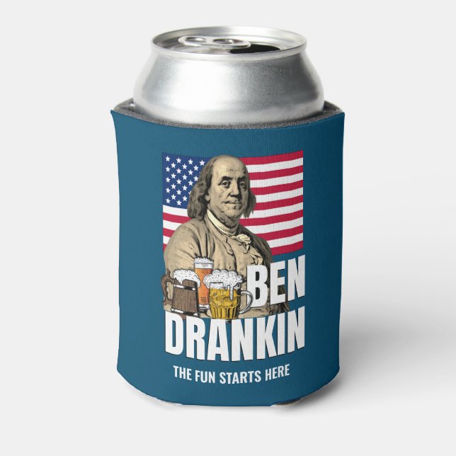 Rafraîchisseur Pour Canette BEN DRANKIN 4 juillet Benjamin Franklin (Can Dos)