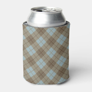 Rafraîchisseur Pour Canette Biais Plaid en bleu et Brown