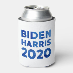 Rafraîchisseur Pour Canette Biden Harris 2020 bleu aquarelle texte