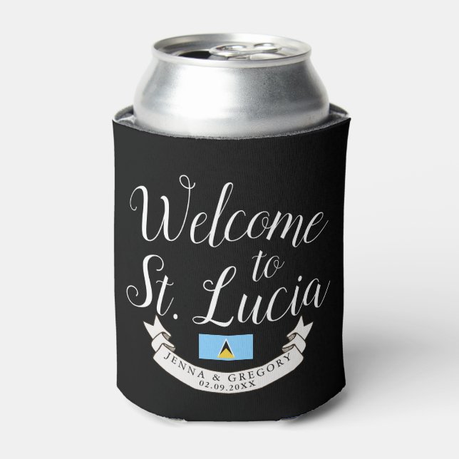 Rafraîchisseur Pour Canette Bienvenue à Sainte-Lucie | Destination Faveur Mari (Can devant)