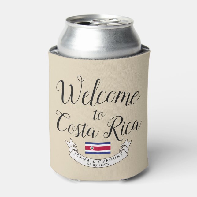 Rafraîchisseur Pour Canette Bienvenue au Costa Rica | Personnalisation du mari (Can devant)