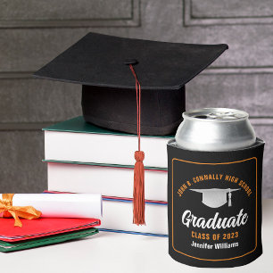 Rafraîchisseur Pour Canette Black Orange Graduate Custom Graduate Party