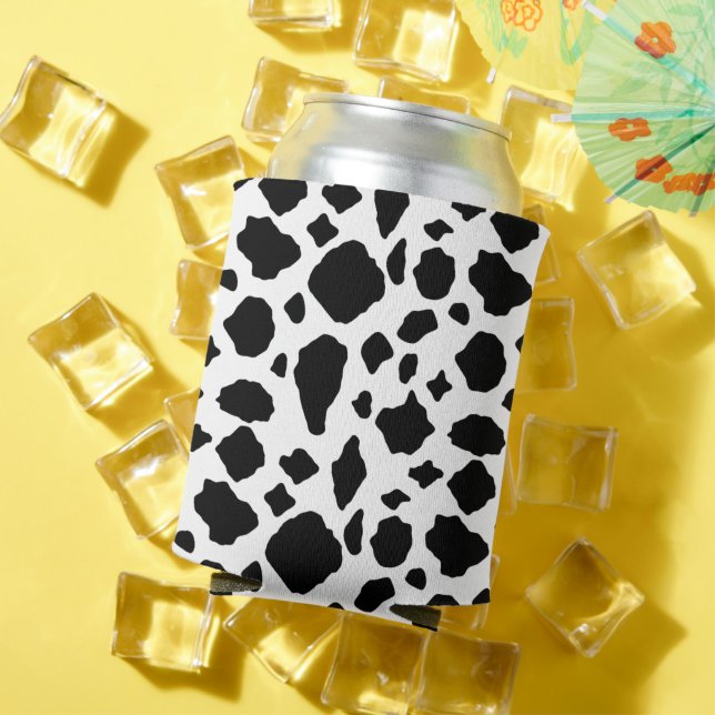 Rafraîchisseur Pour Canette Black White Cow Print Pattern Trendy Modern  (Été in situ)