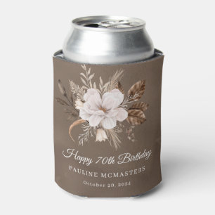 Rafraîchisseur Pour Canette Blanc Floral Neutre Automne 70e anniversaire