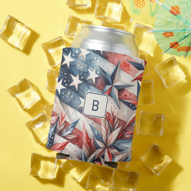 Rafraîchisseur Pour Canette Blancs rouges et Bleus (Été in situ)